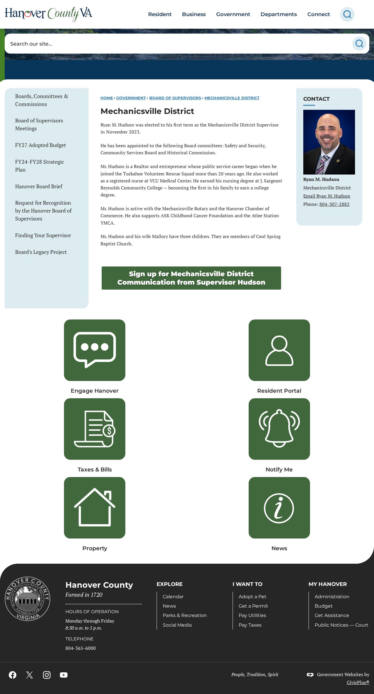 Mechanicsville neighbors Hanover County district information